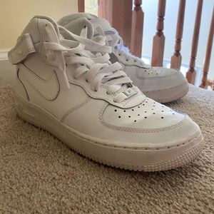 High-top White Air Force 1s